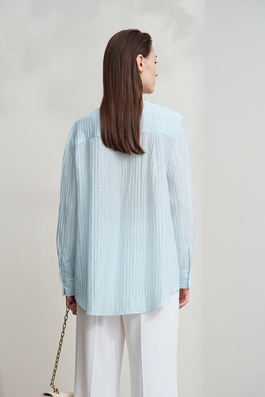 Tweed-Style Ribbon Acetate Shirt