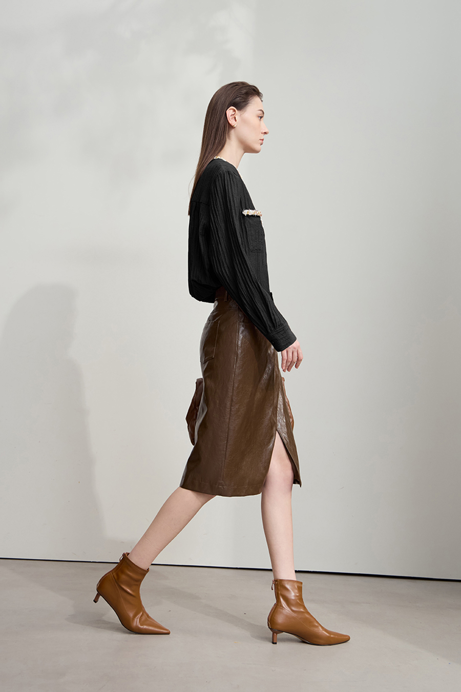 Tweed-Style Ribbon Acetate Shirt