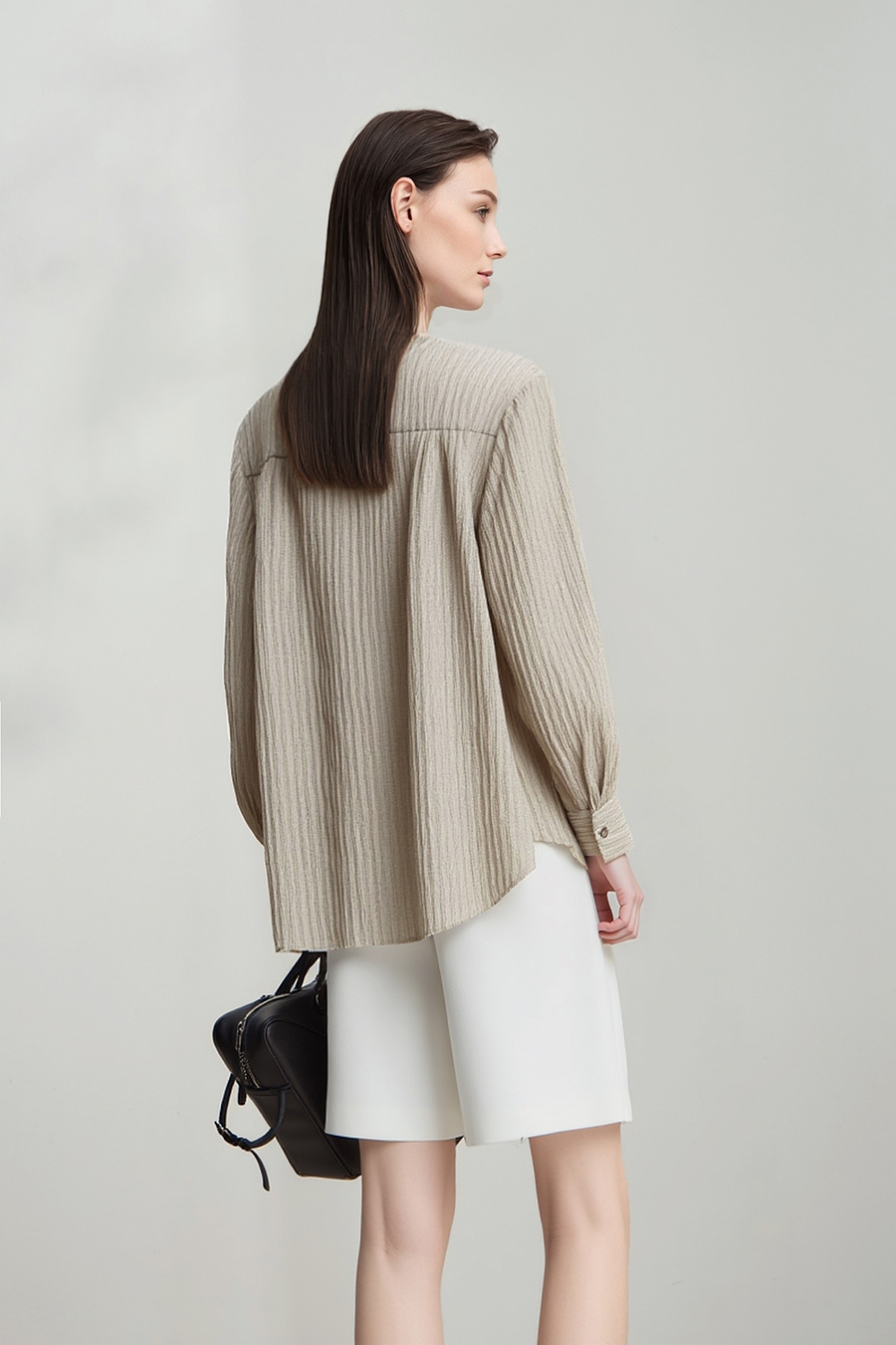 Tweed-Style Ribbon Acetate Shirt