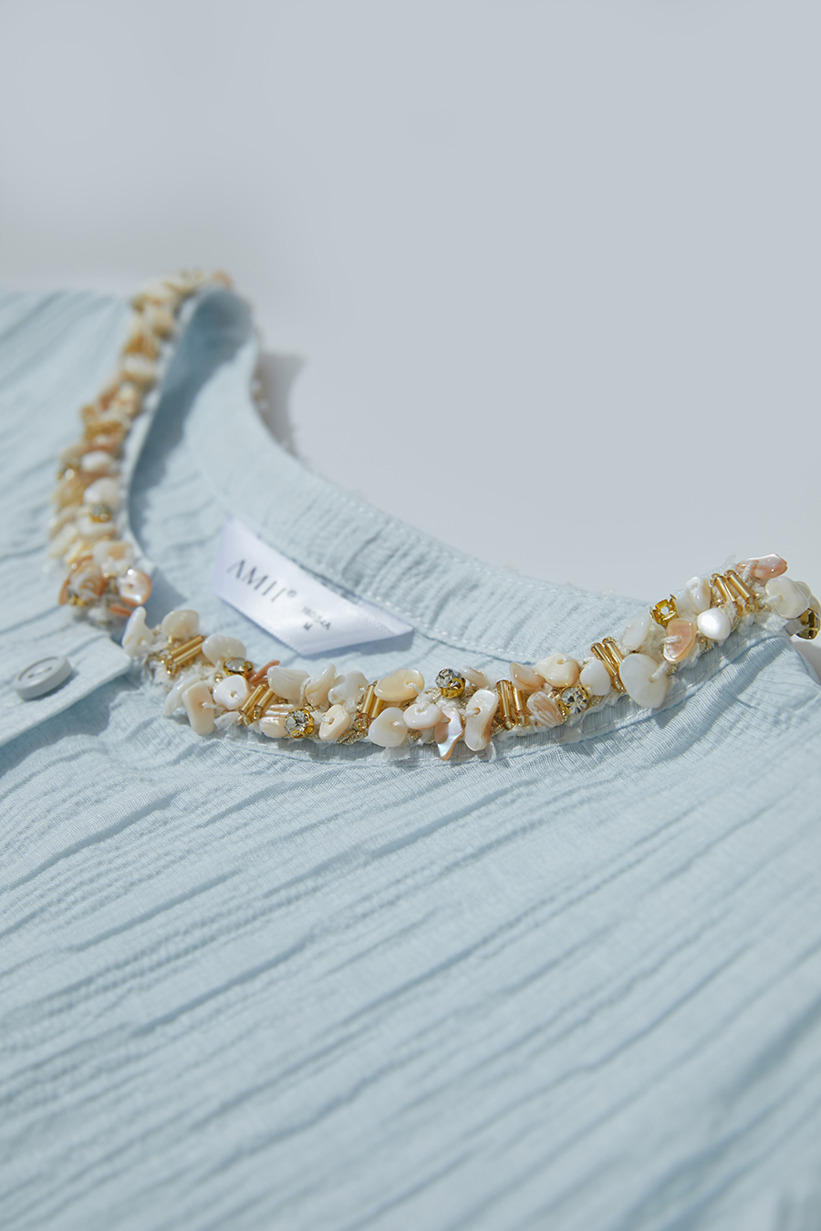 Tweed-Style Ribbon Acetate Shirt