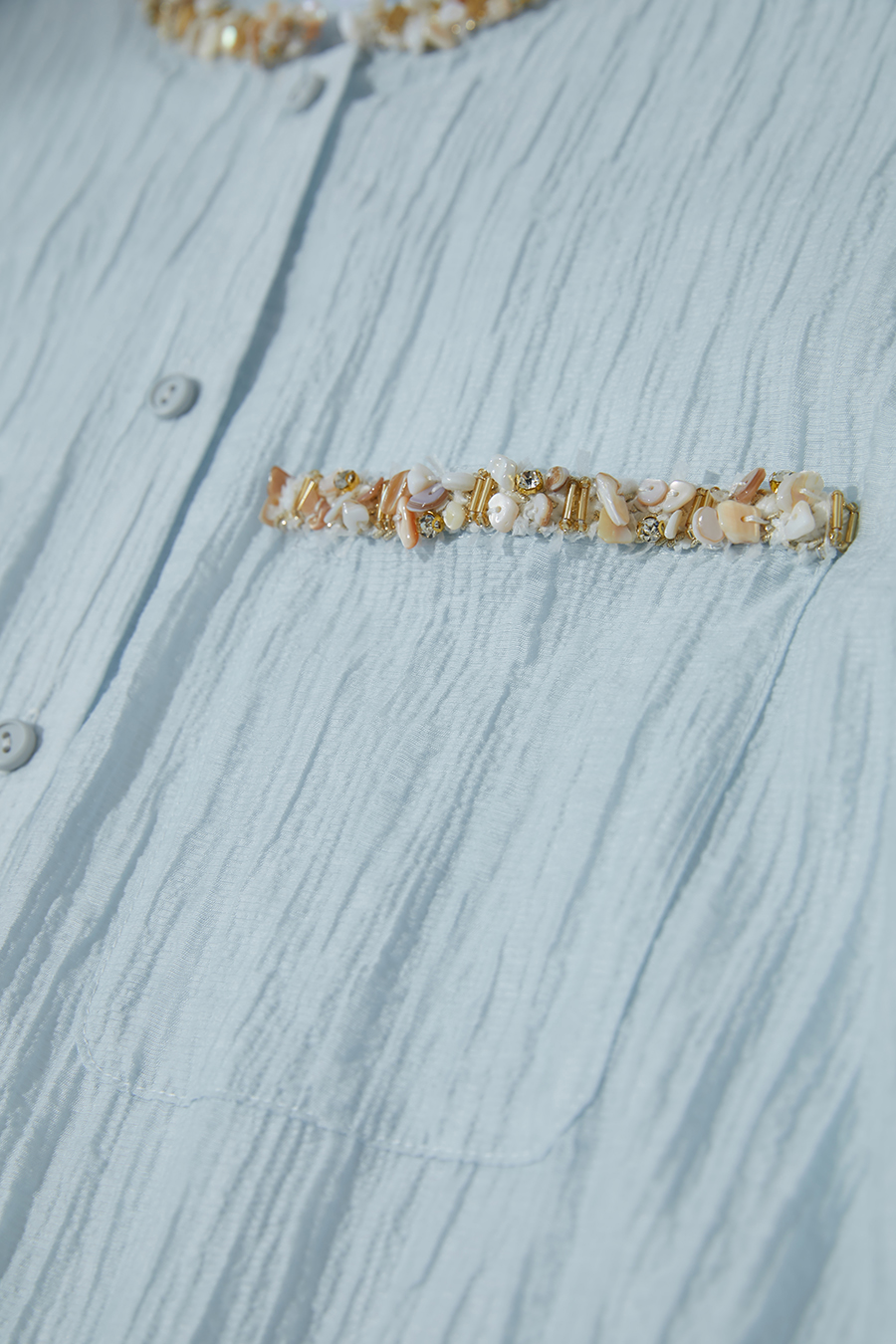 Tweed-Style Ribbon Acetate Shirt