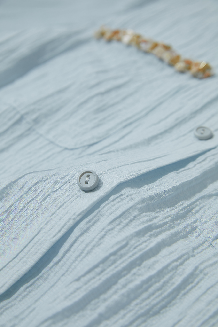 Tweed-Style Ribbon Acetate Shirt