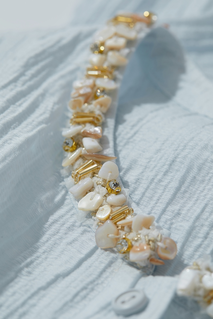 Tweed-Style Ribbon Acetate Shirt