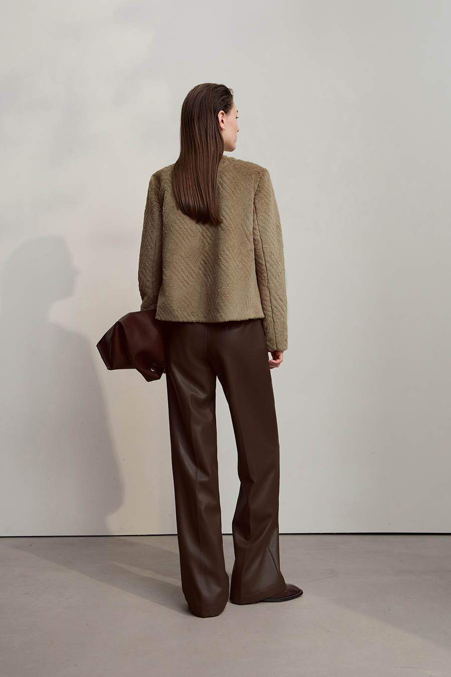 Luxuriously Warm Crew Neck Fleece Coat