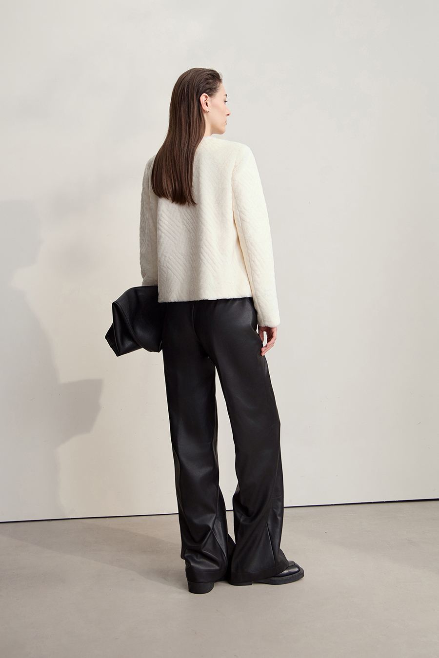 Luxuriously Warm Crew Neck Fleece Coat