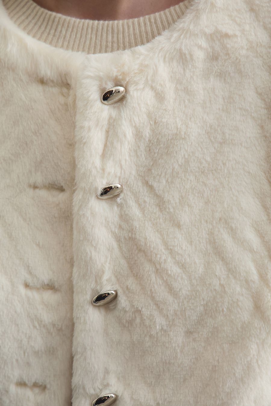 Luxuriously Warm Crew Neck Fleece Coat