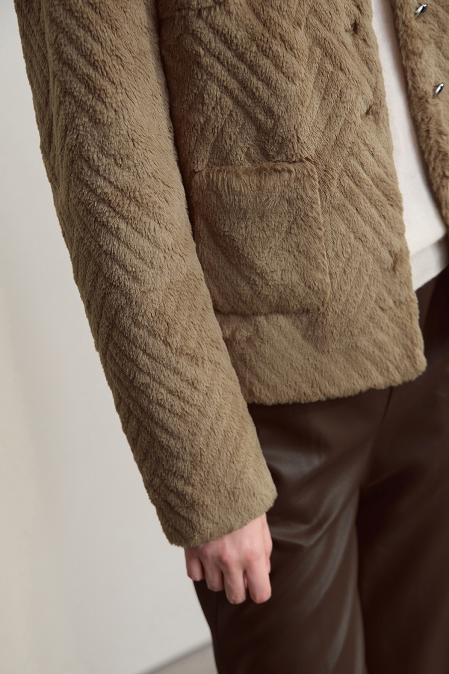 Luxuriously Warm Crew Neck Fleece Coat