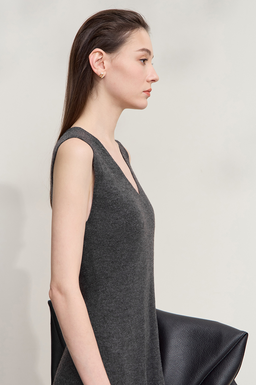 V-Neck Waist-Cinched Dress|AMII-AMII.com