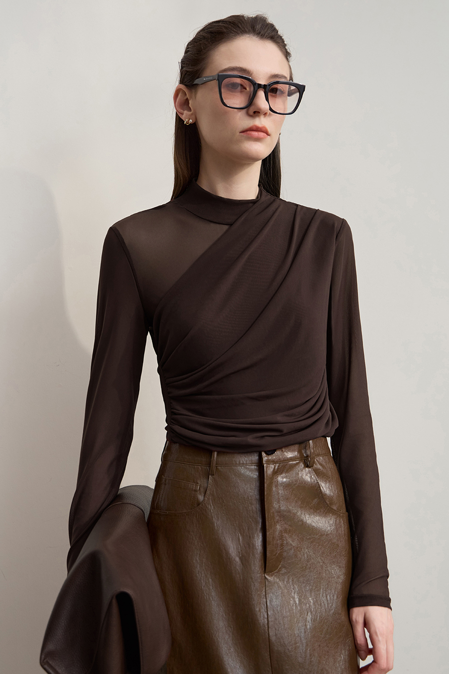 Elastic Mesh Slim T - Shirt|AMII-AMII.com