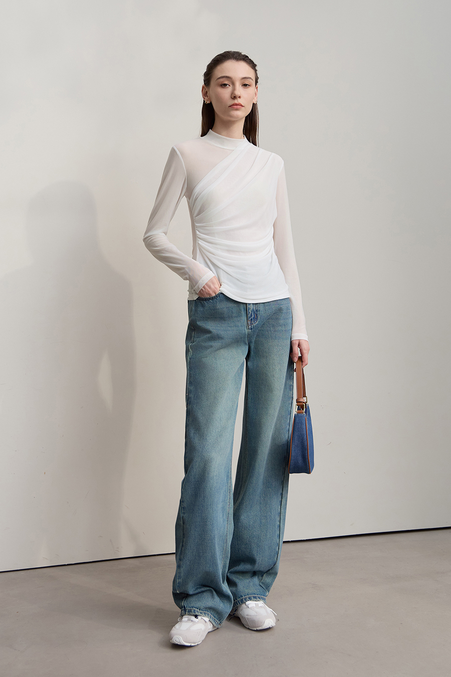 Elastic Mesh Slim T - Shirt|AMII-AMII.com