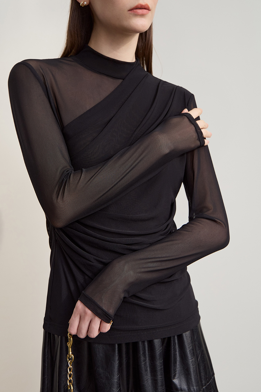 Elastic Mesh Slim T - Shirt|AMII-AMII.com