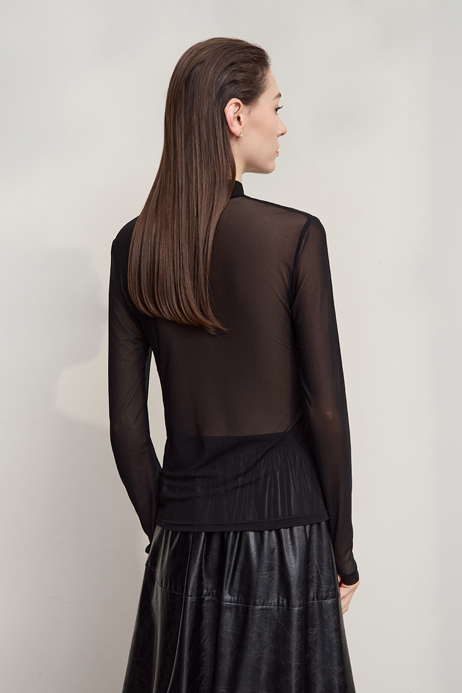 Elastic Mesh Slim T - Shirt|AMII-AMII.com