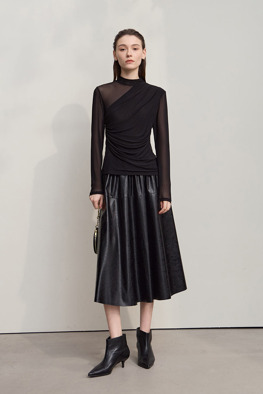 Elastic Mesh Slim T - Shirt|AMII-AMII.com