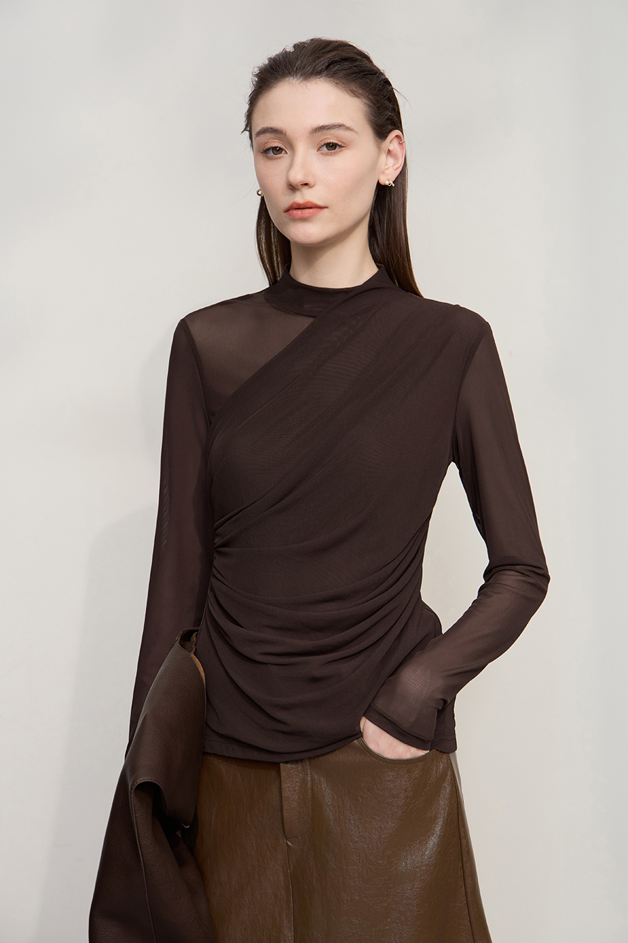 Elastic Mesh Slim T - Shirt|AMII-AMII.com