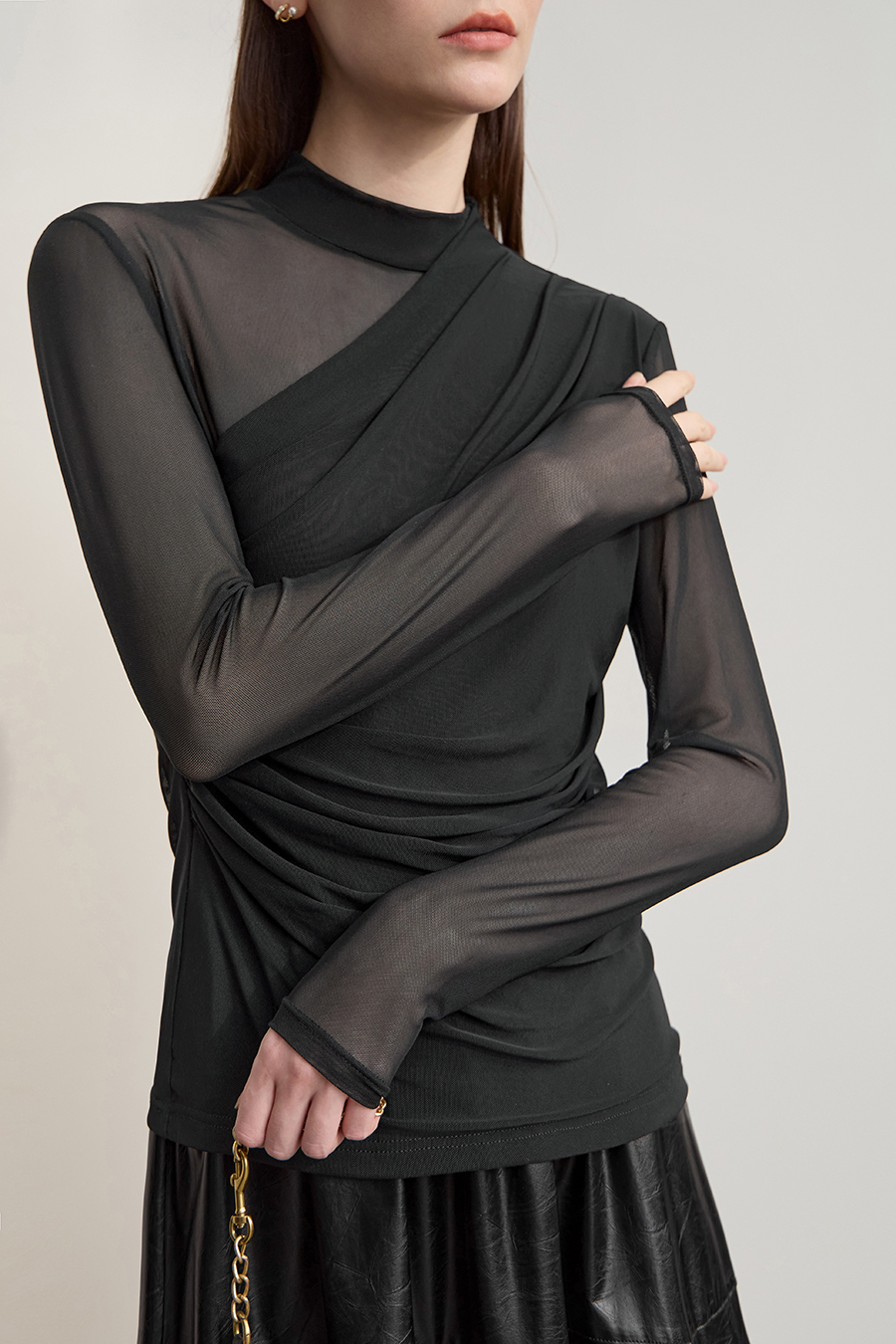 Elastic Mesh Slim T - Shirt|AMII-AMII.com