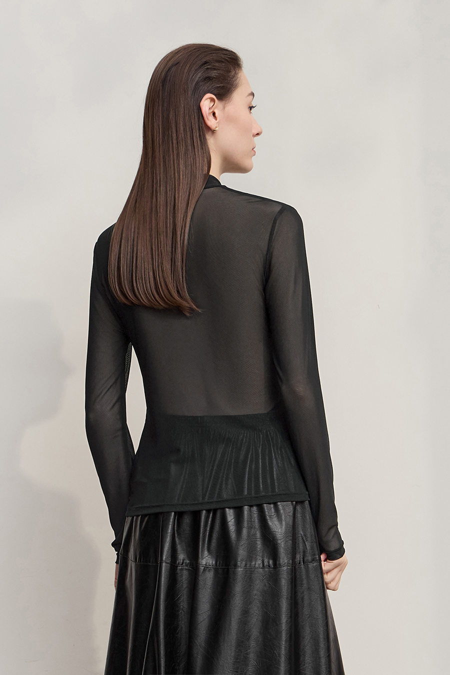 Elastic Mesh Slim T - Shirt|AMII-AMII.com