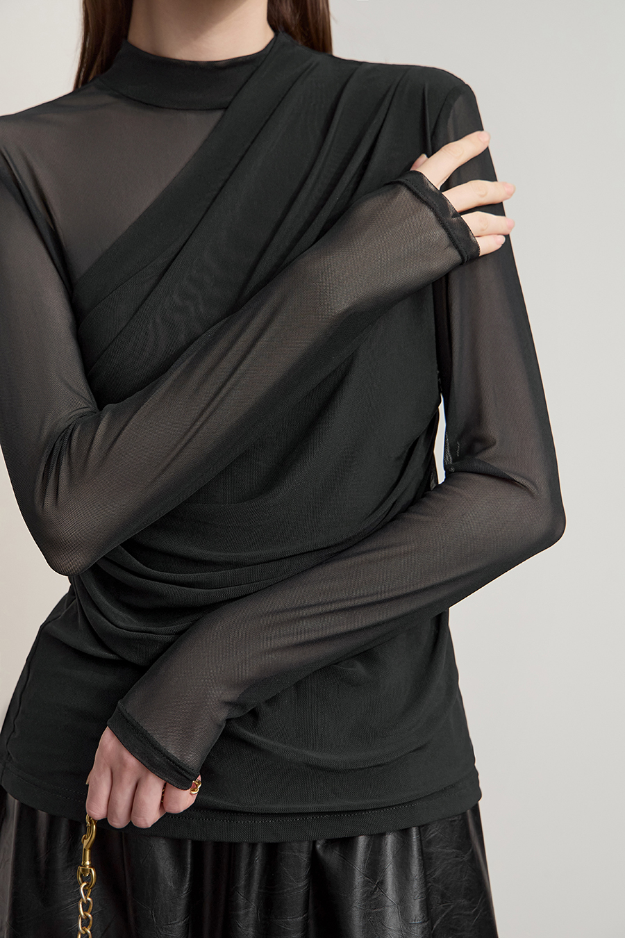 Elastic Mesh Slim T - Shirt|AMII-AMII.com