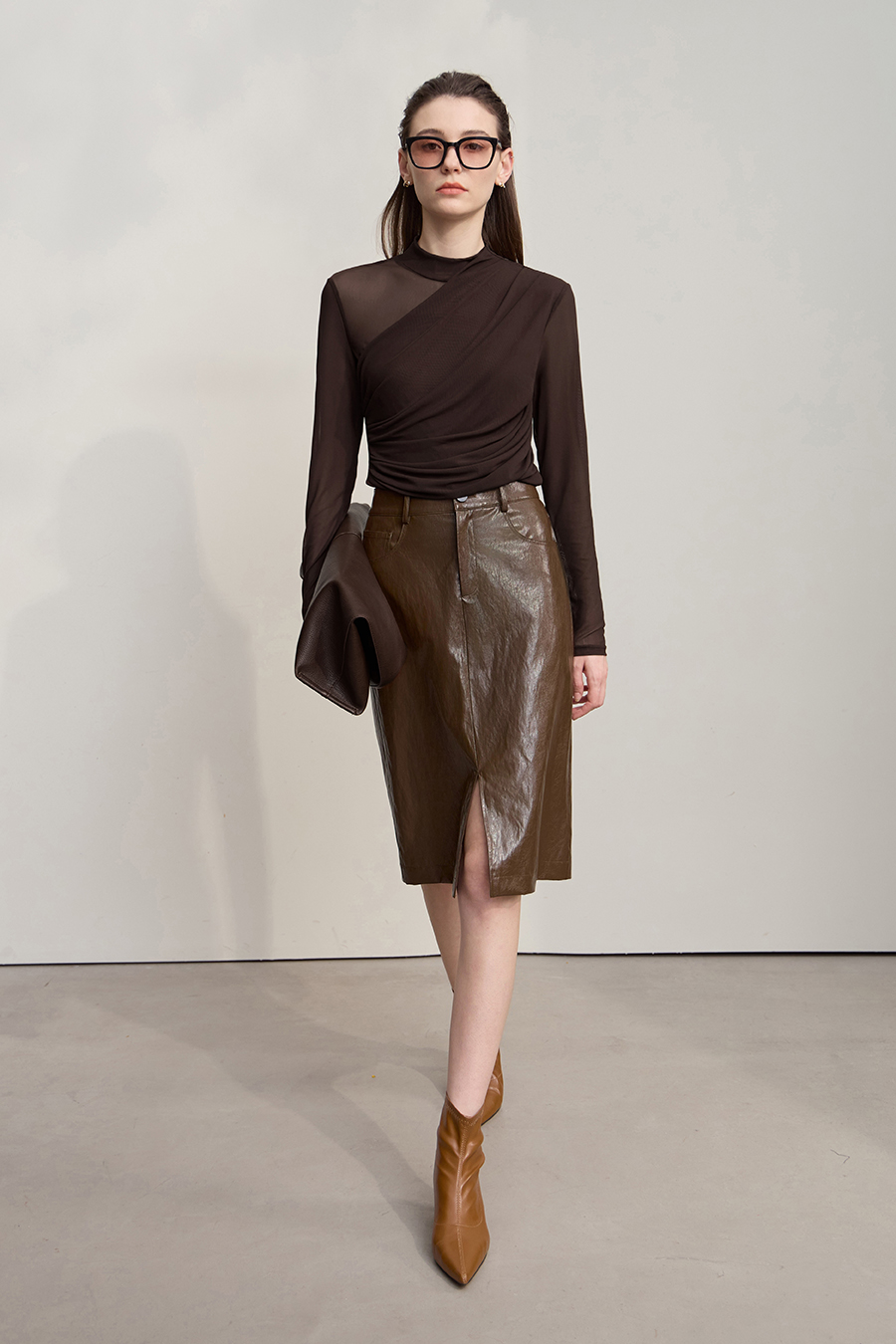 Elastic Mesh Slim T - Shirt|AMII-AMII.com