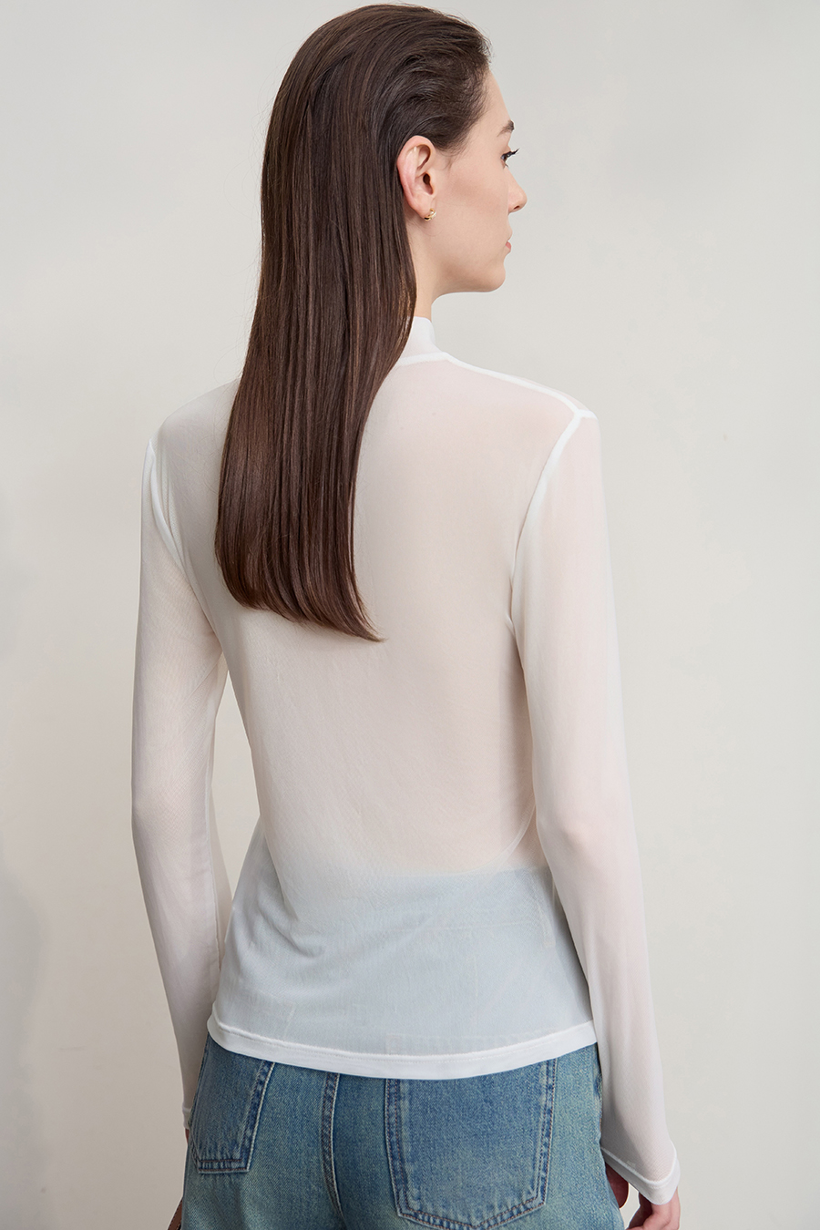 Elastic Mesh Slim T - Shirt|AMII-AMII.com