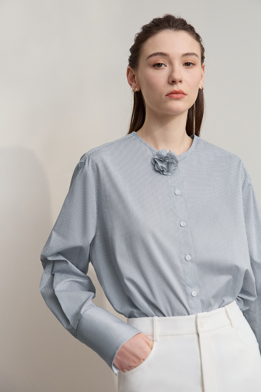 3D Floral Cotton Shirt