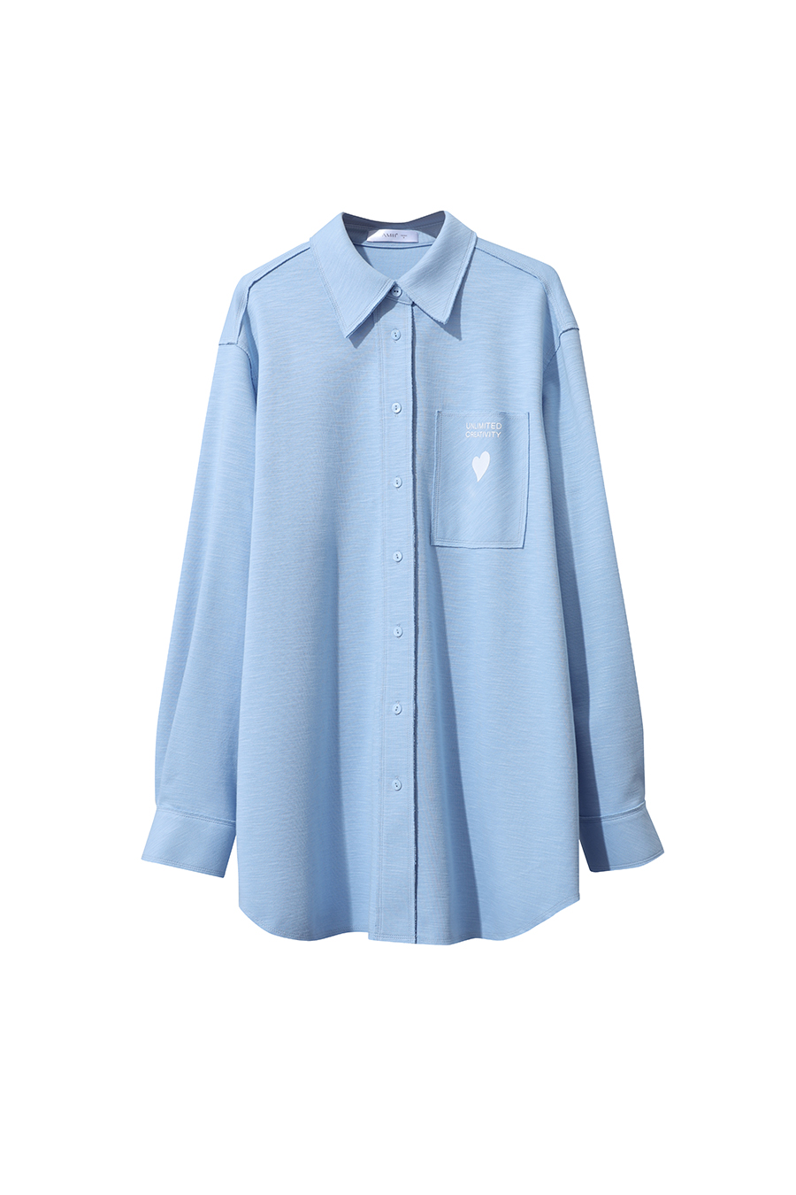 Heart Printed Drop-shoulder Shirt