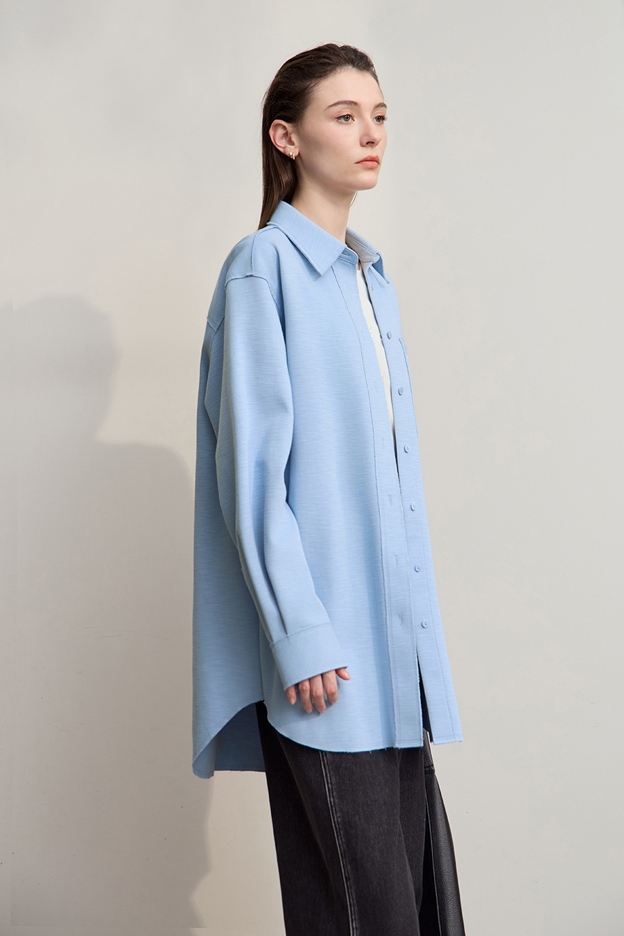 Heart Printed Drop-shoulder Shirt