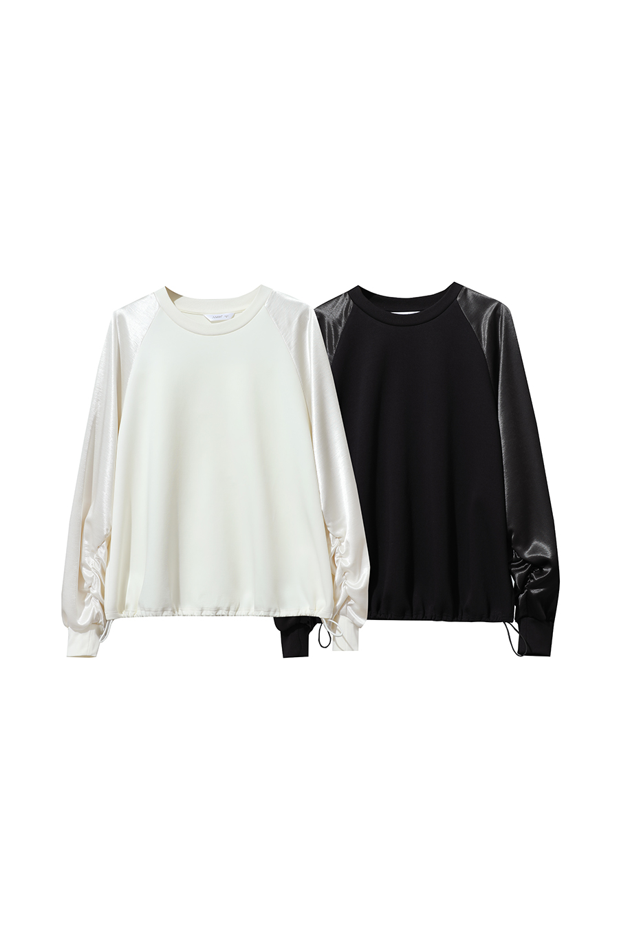 Air Layer Patchwork Satin Sweatshirt