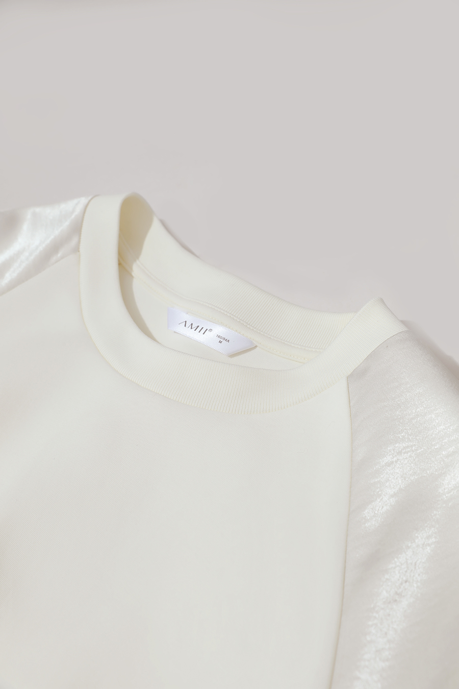 Air Layer Patchwork Satin Sweatshirt