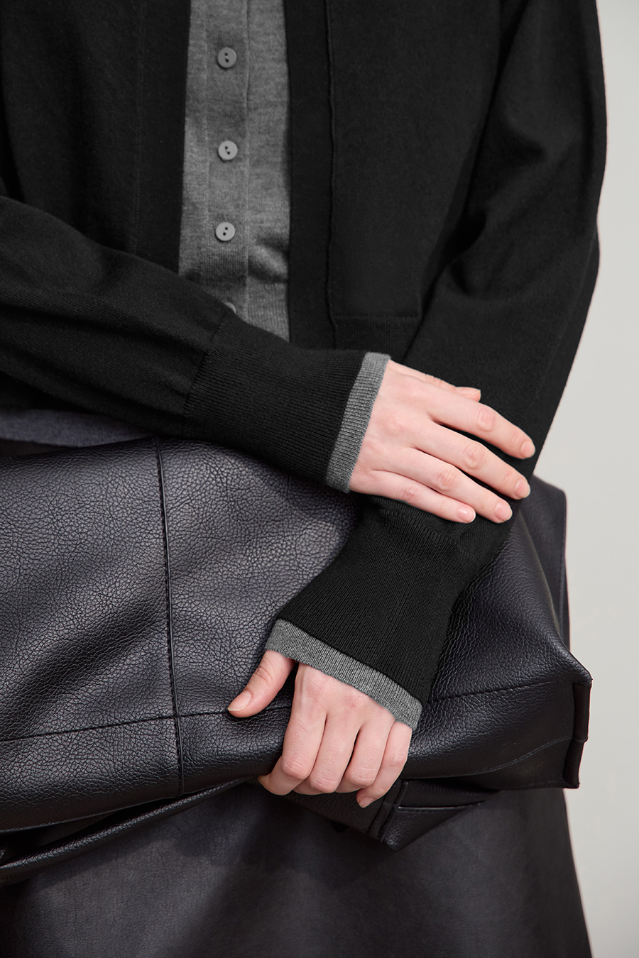 Fake Two-piece Knit Cardigan