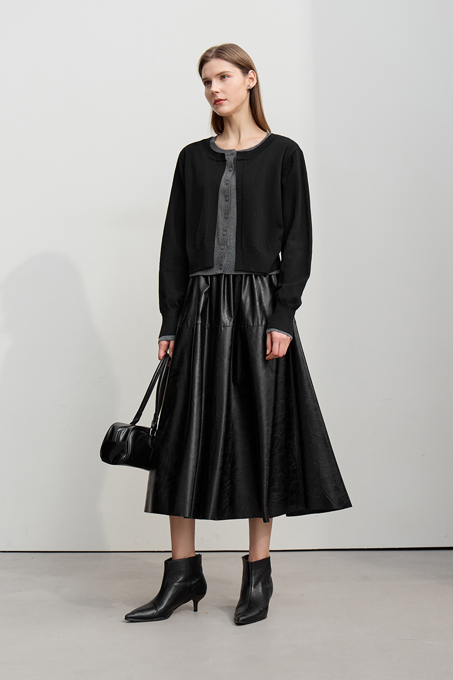 Fake Two-piece Knit Cardigan