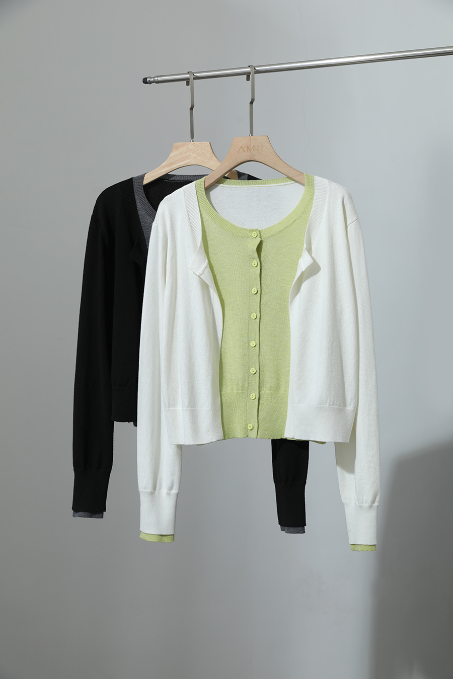 Fake Two-piece Knit Cardigan