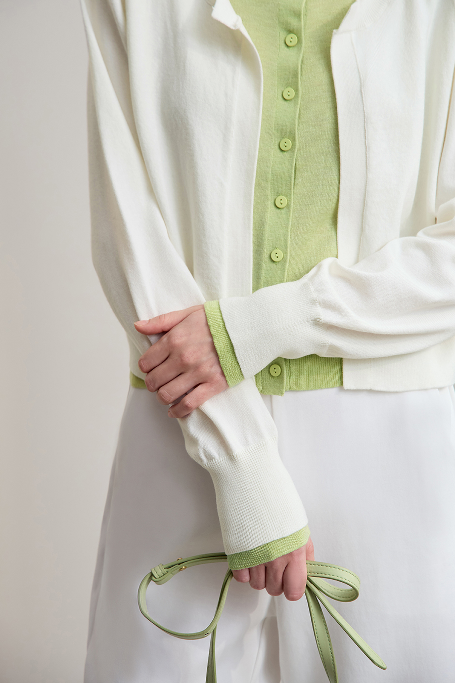 Fake Two-piece Knit Cardigan