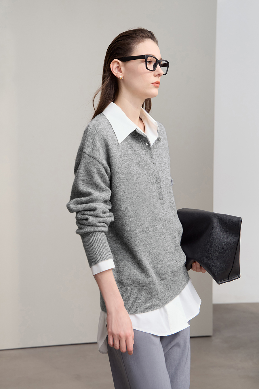 Loose Drop Shoulder Long Sleeve Sweater|AMII-AMII.com