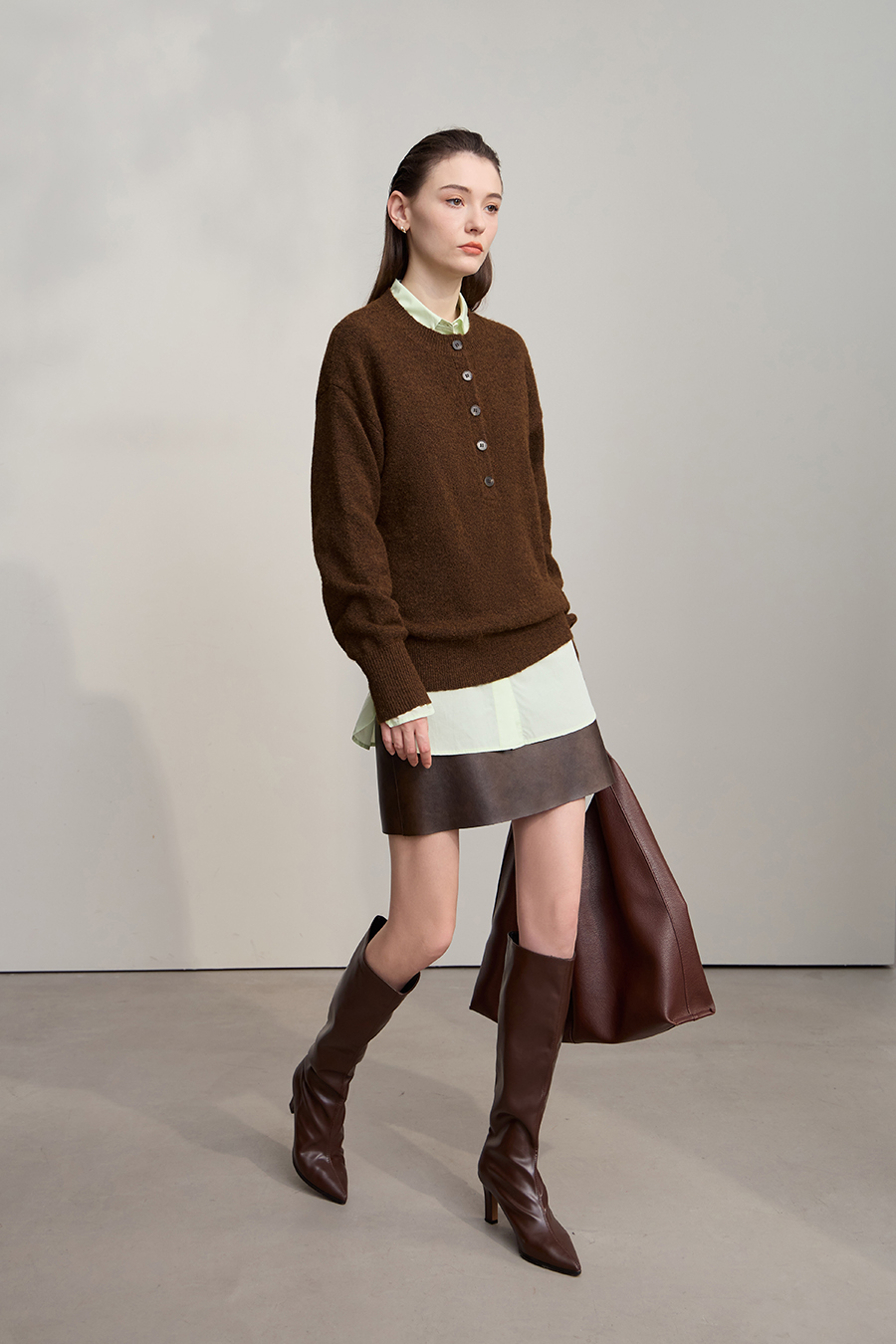 Loose Drop Shoulder Long Sleeve Sweater|AMII-AMII.com