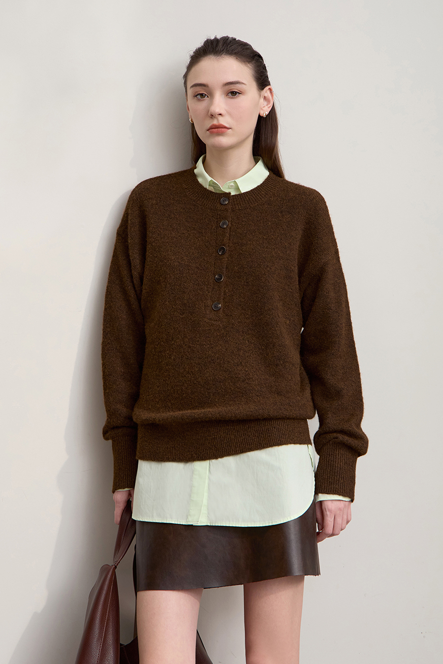 Loose Drop Shoulder Long Sleeve Sweater|AMII-AMII.com