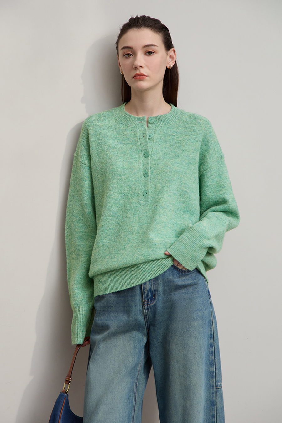 Loose Drop Shoulder Long Sleeve Sweater|AMII-AMII.com