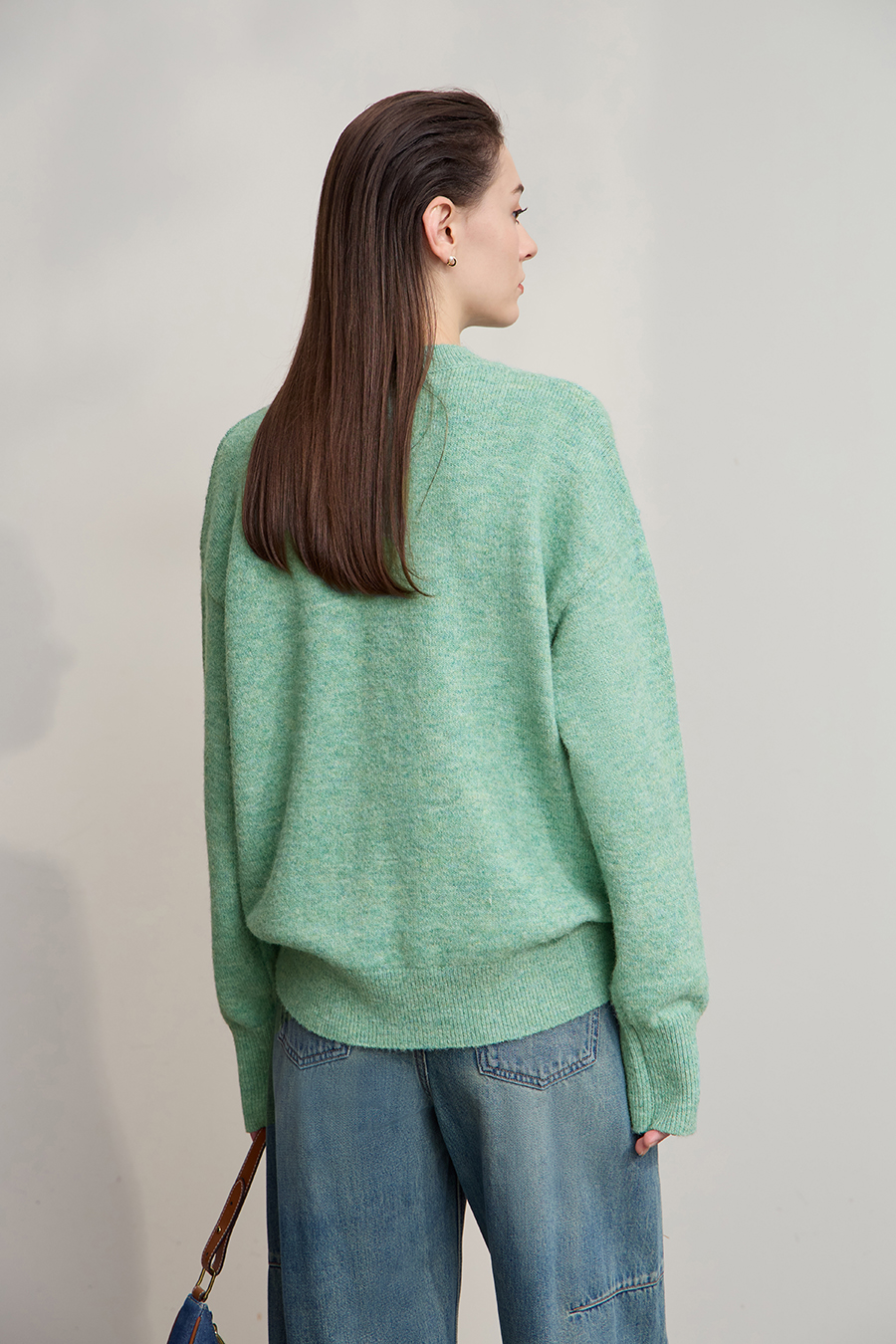 Loose Drop Shoulder Long Sleeve Sweater|AMII-AMII.com