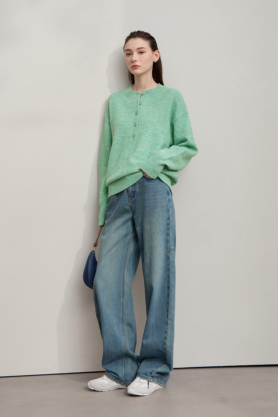 Loose Drop Shoulder Long Sleeve Sweater|AMII-AMII.com