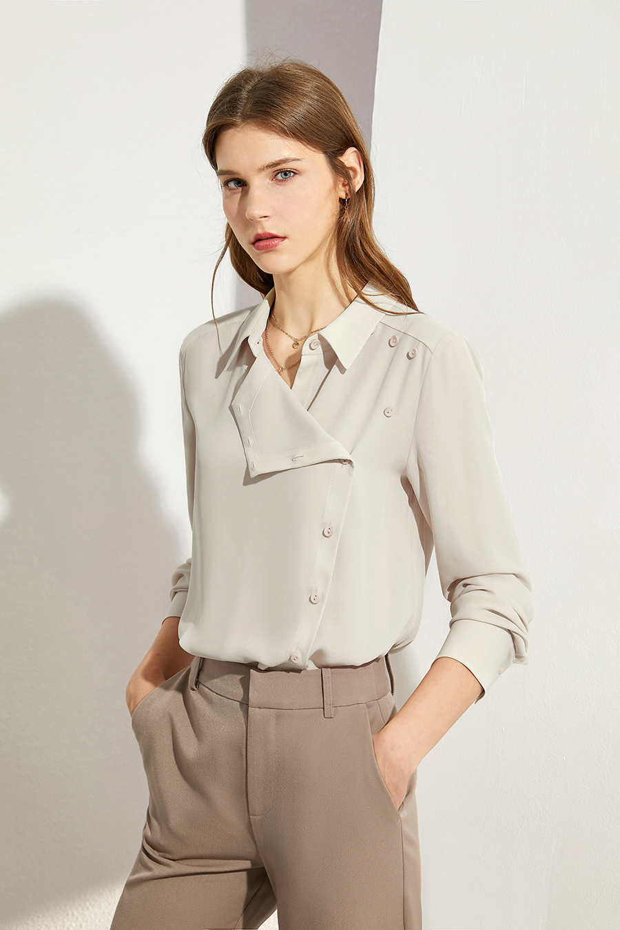 Irregular Design Chiffon Shirt|AMII-AMII.com