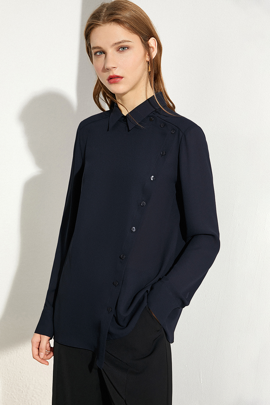 Irregular Design Chiffon Shirt|AMII-AMII.com