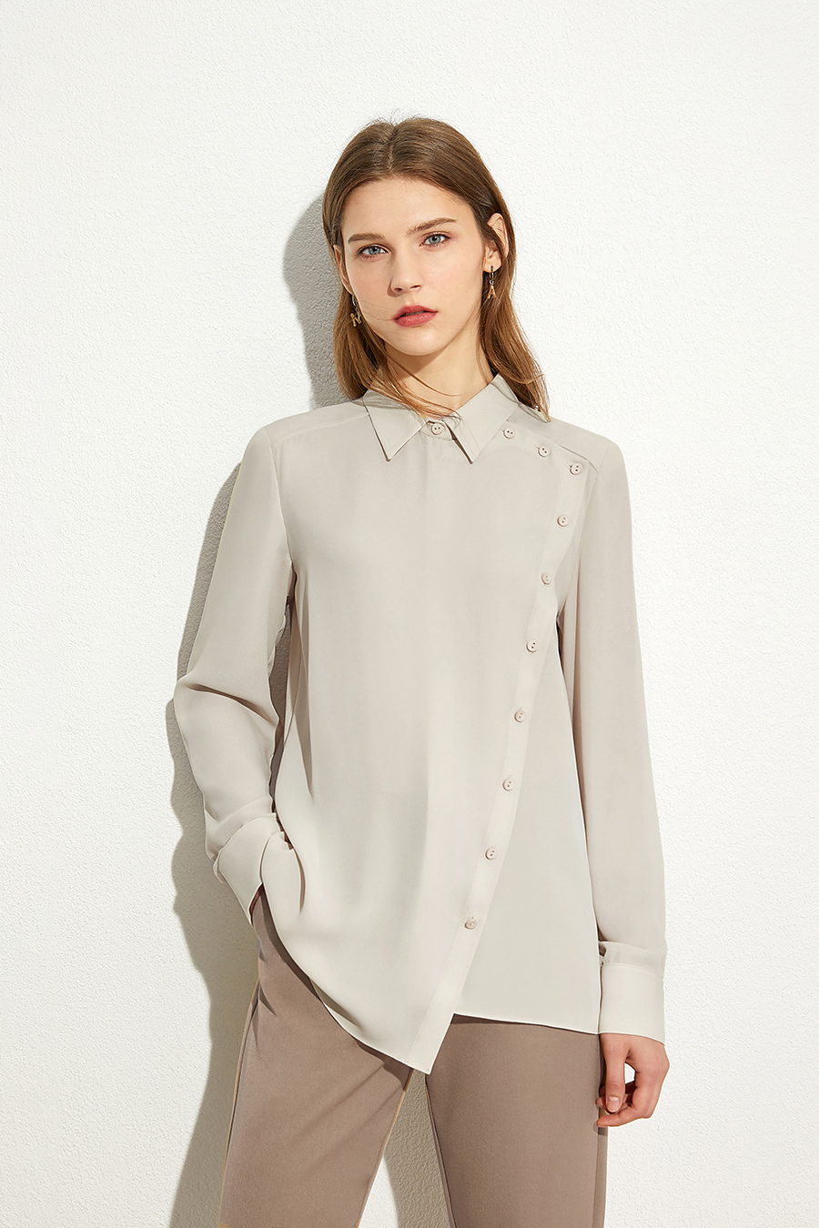 Irregular Design Chiffon Shirt|AMII-AMII.com