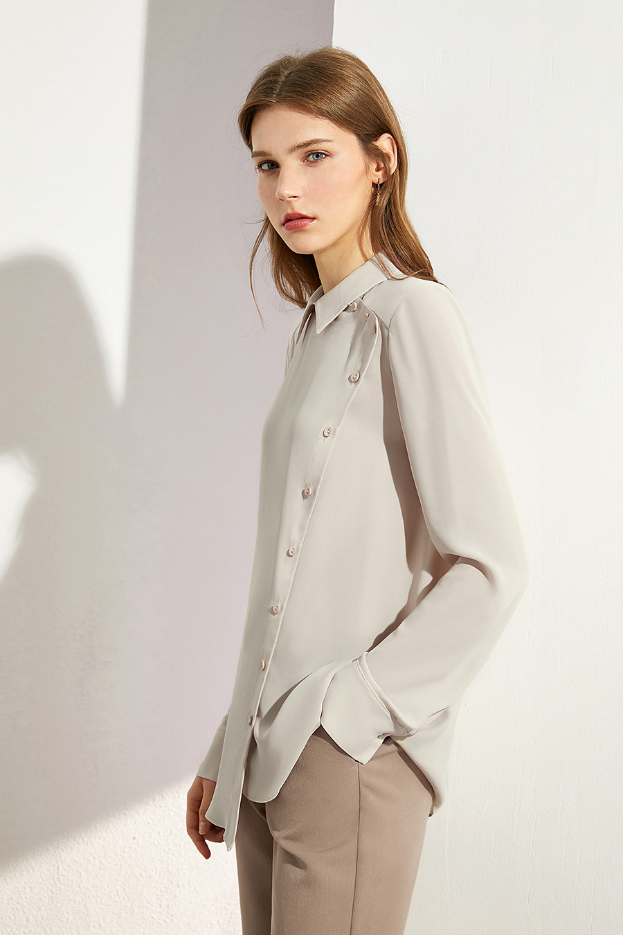 Irregular Design Chiffon Shirt|AMII-AMII.com