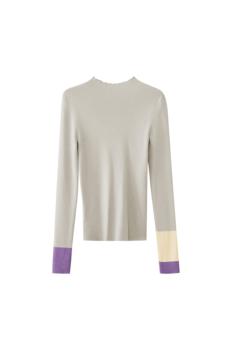 Slim Color - block Mock Neck Knitted Top|AMII-AMII.com