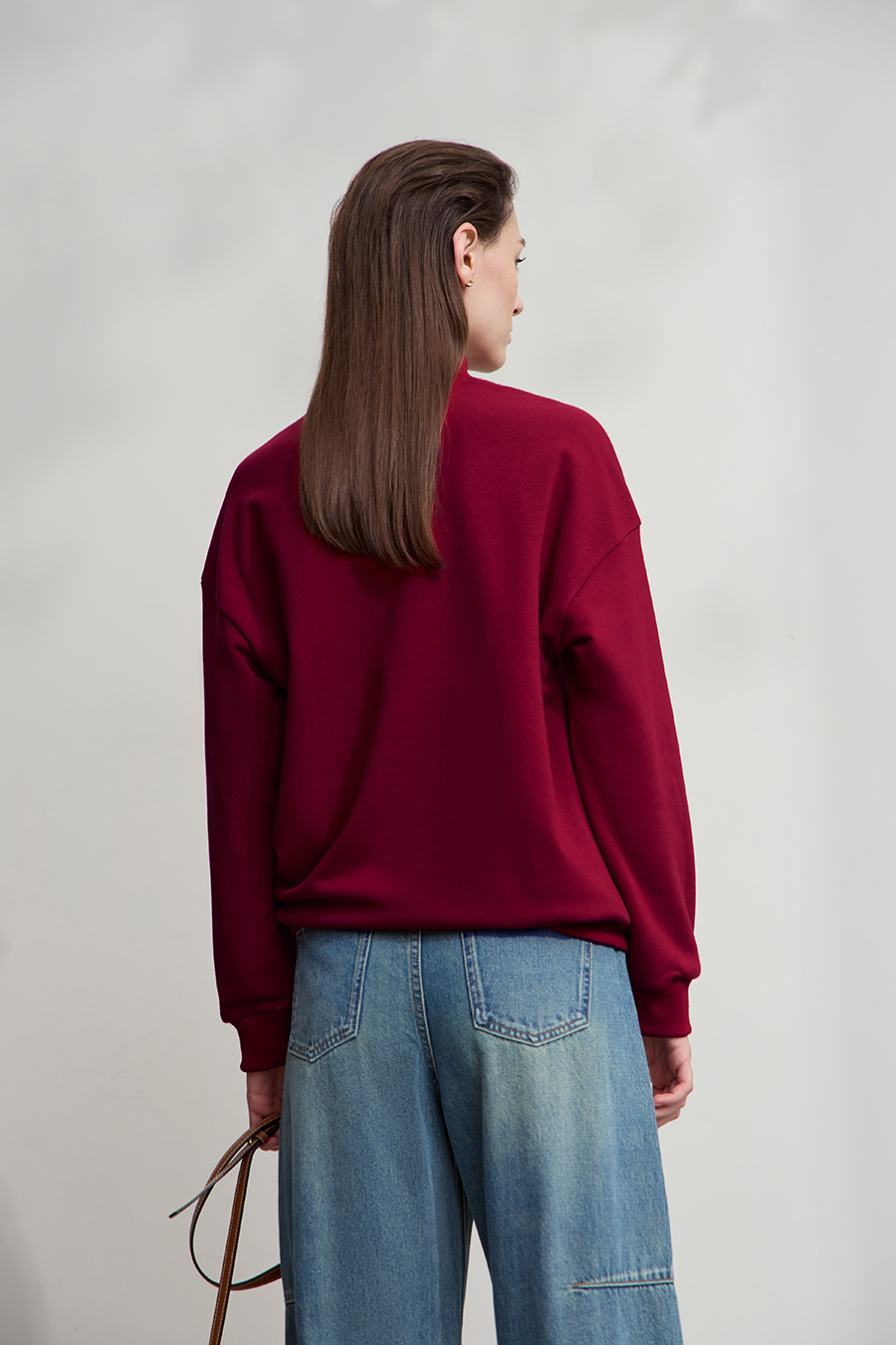 High Neck Letter Printed Sweatshirt|AMII-AMII.com