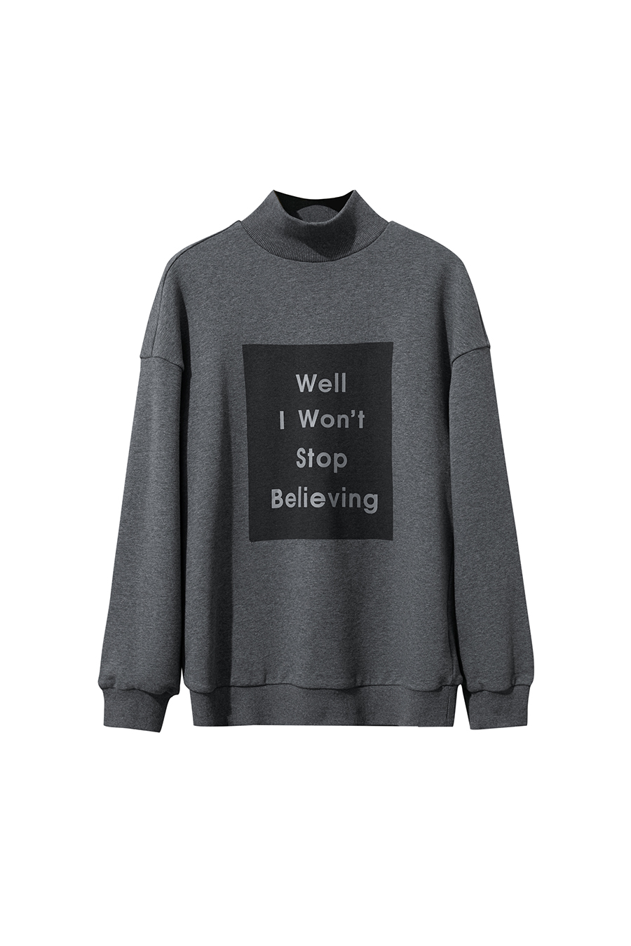 High Neck Letter Printed Sweatshirt|AMII-AMII.com