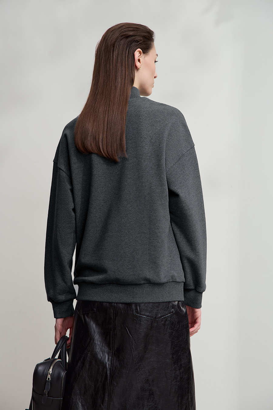 High Neck Letter Printed Sweatshirt|AMII-AMII.com