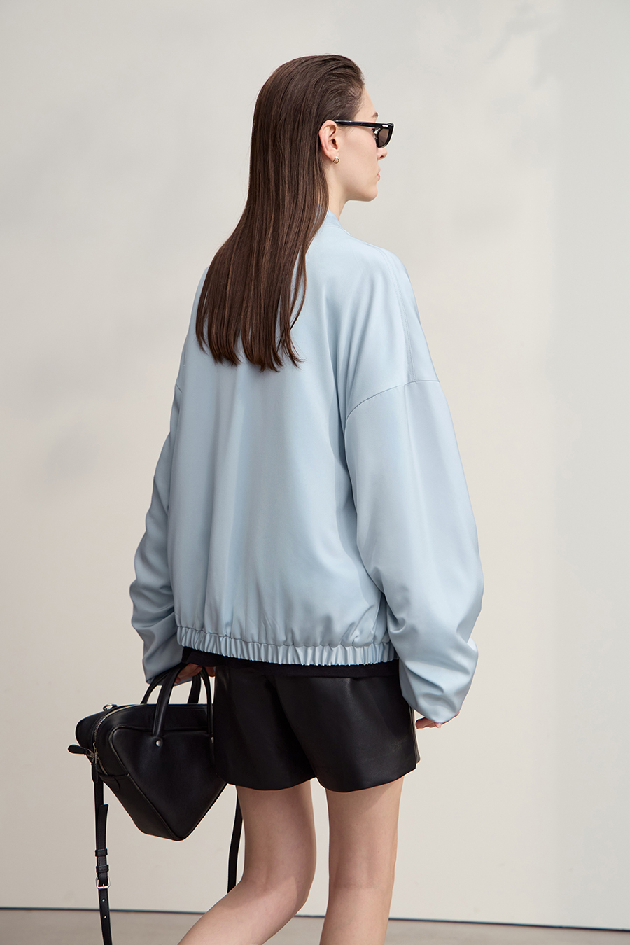 Satin Baseball Collar Jacket|AMII-AMII.com