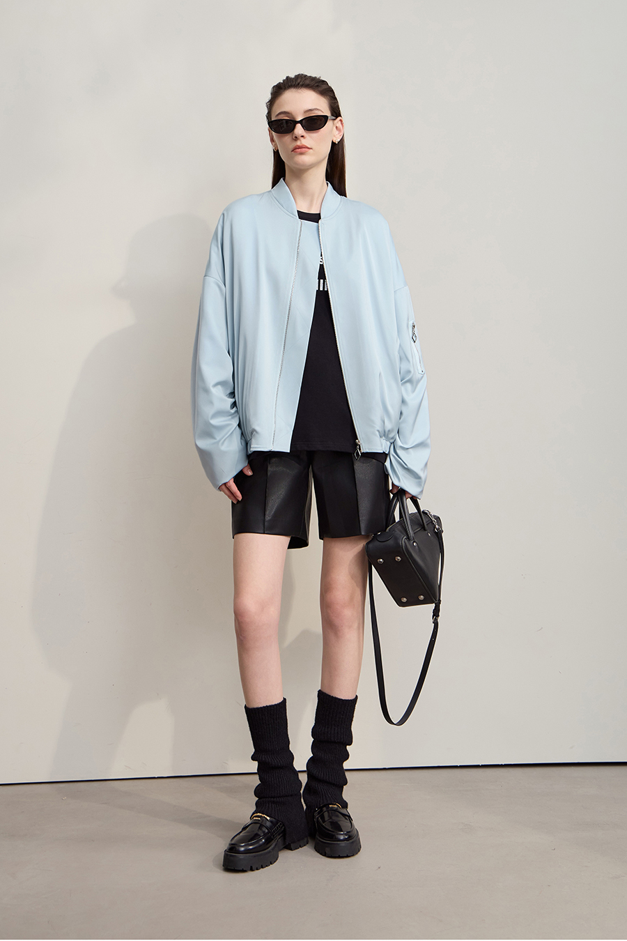 Satin Baseball Collar Jacket|AMII-AMII.com
