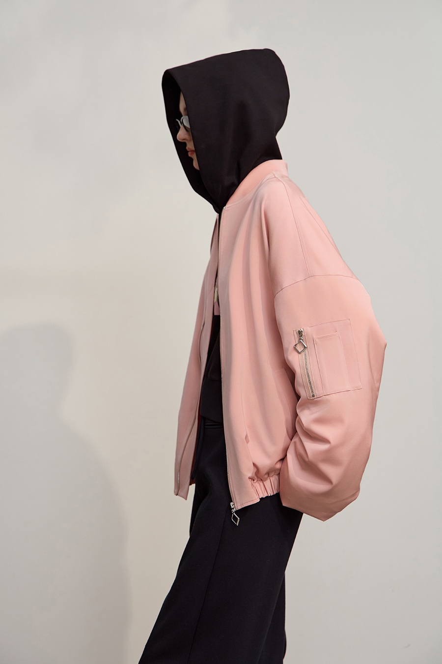 Satin Baseball Collar Jacket|AMII-AMII.com