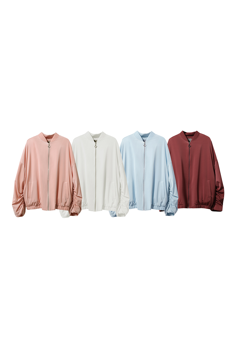 Satin Baseball Collar Jacket|AMII-AMII.com